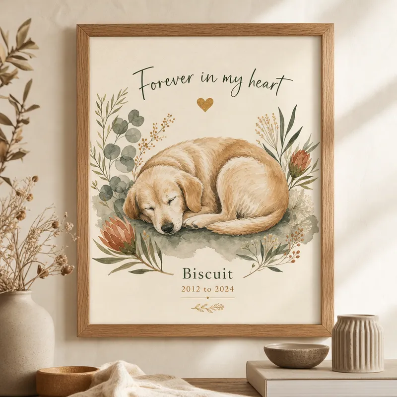 Forever in My Heart Dog Memorial Print